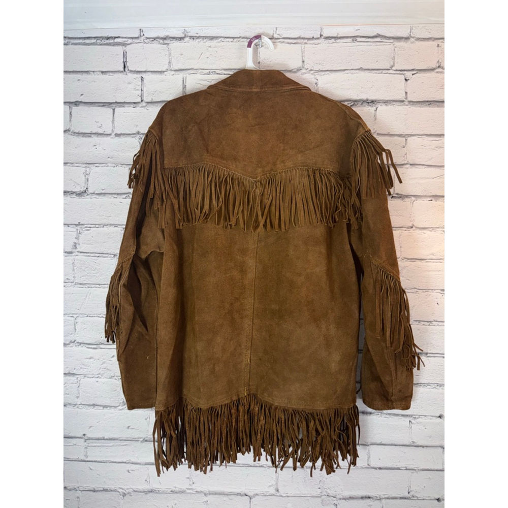 Brill Bros Timberline Milwaukee Brown Suede Fringed Jacket size 44 Large Vintage - Picture 10 of 13